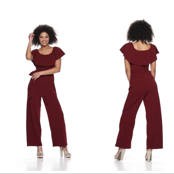 Almost Famous Ruffled Jumpsuit NWOT - Picture 3 of 10